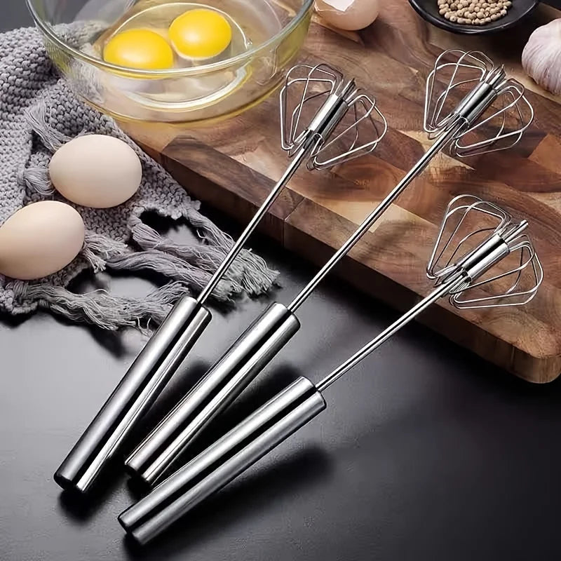 Stainless Steel Egg Beater Durable Semi-Automatic Mixer for Effortless Egg Cream Mixing Stirring and Beating for Kitchen Baking