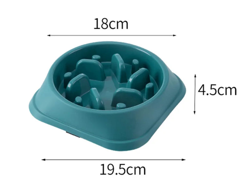 Pet Cat Dog Slow Food Bowl Fat Help Healthy Round Anti-choking Thickened And Non-slip Multiple Colors Shapes