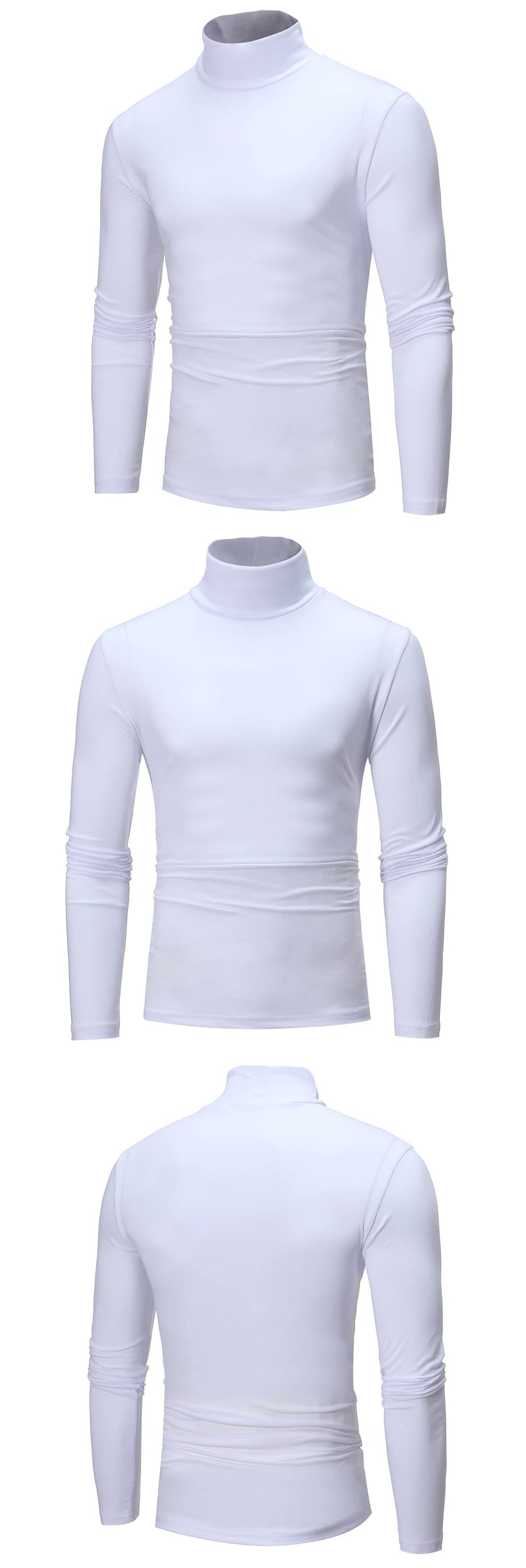 Thermal Underwear Tops Men Winter Clothes Thermal Shirt Autumn Men's Winter Tights High Neck Thin Slim Fit Long Sleeve T-shirt