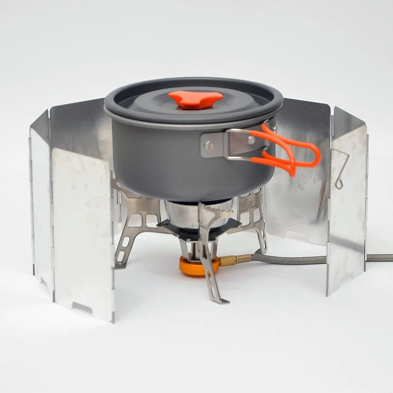 Stove windscreen Camping portable 8/10/12 piece stove hood Folding outdoor picnic burner windscreen protection