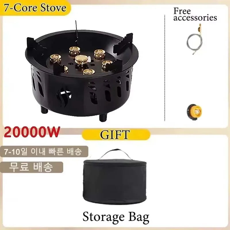 20000W Camping Stove Strong Fire Power Portable Tourist Camping Burners Folding Hiking Picnic BBQ Cooking Equipment Gas Stove