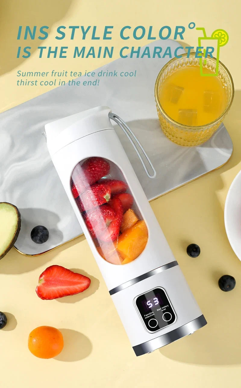 Xiaomi 450ml Fruit Juicer 8 Blades 3 Gears USB Rechargeable Portable Blender Ice Crusher for Shakes and Smoothies Juicer Cup