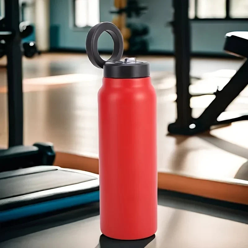 24 Oz Insulated Stainless Steel Sports Bottle Insulated Mug with Magnetic Phone Holder Outdoor Sports Water Bottle