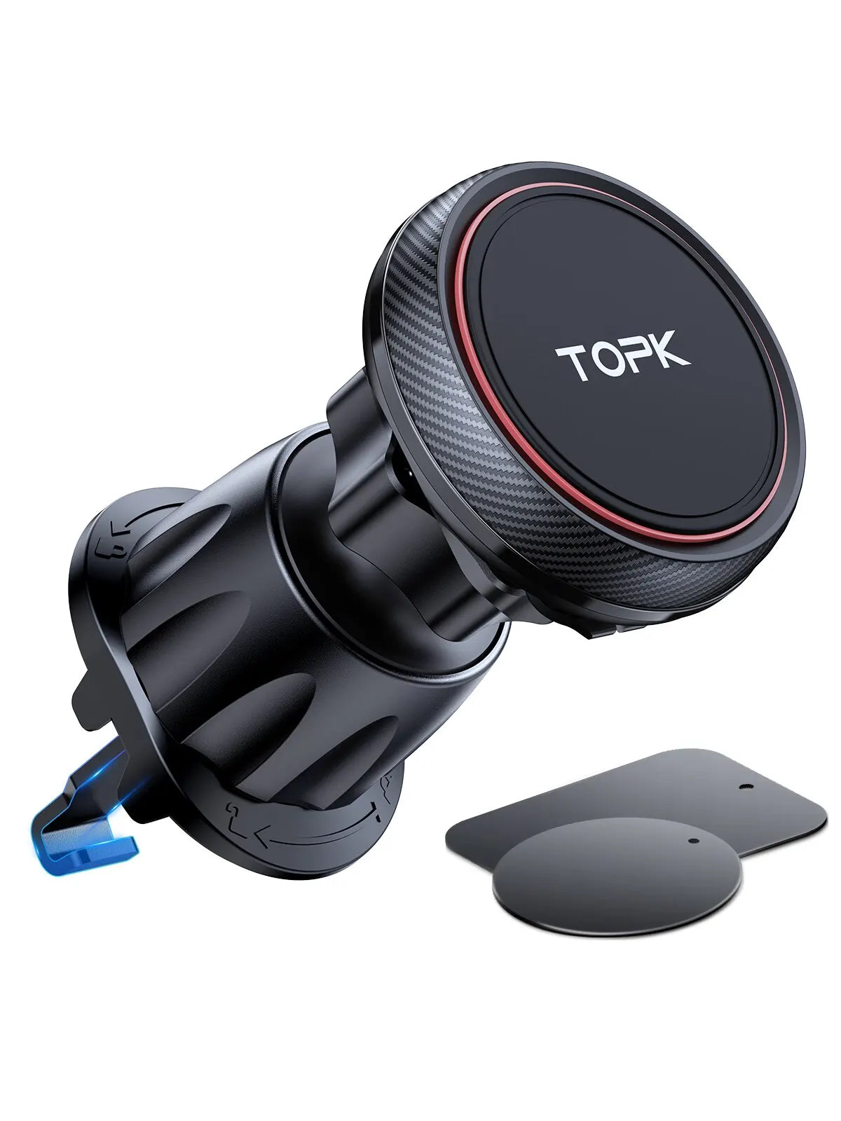 TOPK Magnetic Car Phone Mount in Car Phone Holder Air Vent Magnetic 6 N52 Magnets Universal Mobile Phone Holders for iPhone 15