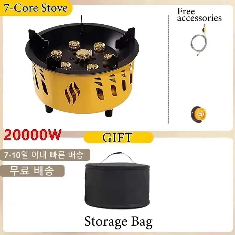 20000W Camping Stove Strong Fire Power Portable Tourist Camping Burners Folding Hiking Picnic BBQ Cooking Equipment Gas Stove