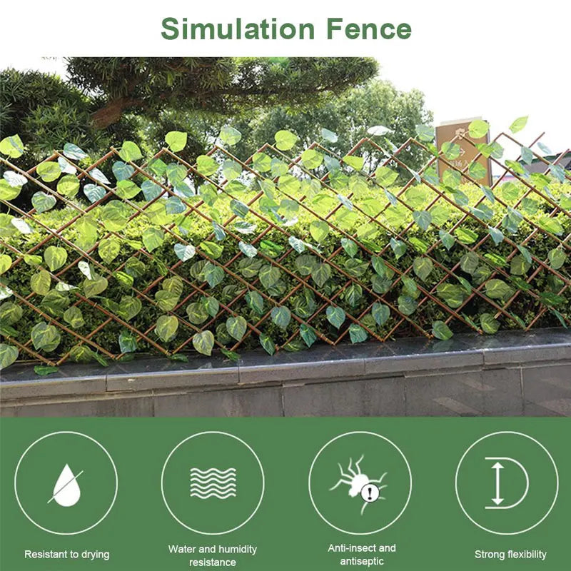 Artificial Leaf Wattled Wall Fence Screening Roll UV Protection Ivy Landscaping Fence Panel Home Decor Rattan Plants Wall