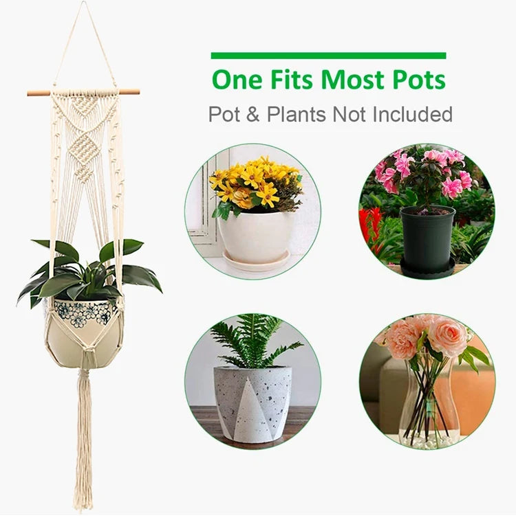 Artificial Plants Hanging Basket With Hook Macrame Plant Holder For Home Wedding Decor DIY Hanging Garland Fake Flowers Plant