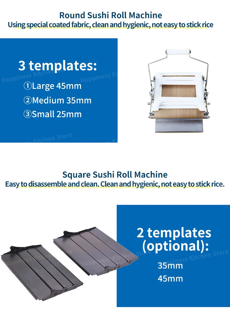 Commercial Sushi Roll Machine Manual Sushi Making Kit Professional Sushi Utensils Round/Square Sushi Maker