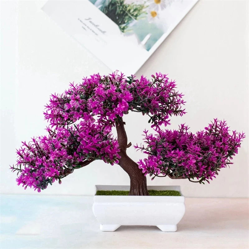 Artificial Plants Bonsai Small Tree Pot Fake Plant Flowers Potted Ornaments For Home Room Table Decoration Hotel Garden Decor