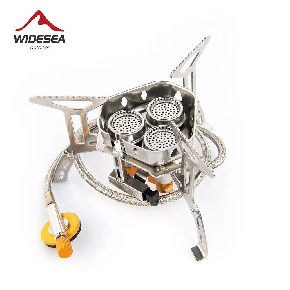 Widesea Camping Tourist Burner Big Power Gas Stove Cookware Portable Furnace Picnic Barbecue Tourism Supplies Outdoor Recreation