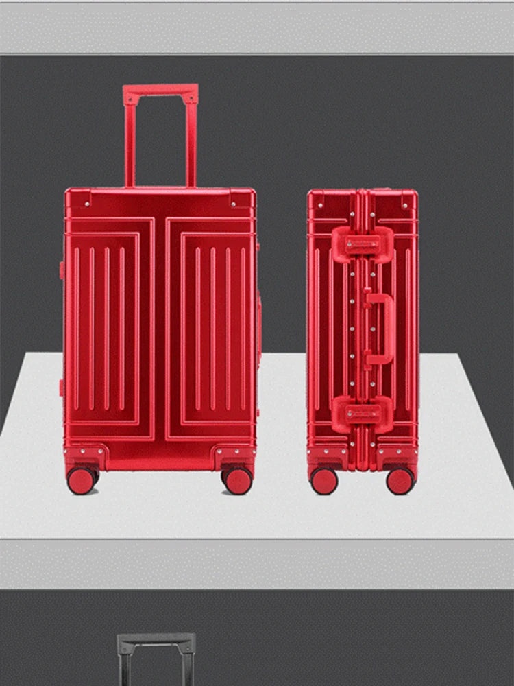 100% Aluminum-magnesium alloy Travel Suitcase Rolling Luggage 20/24/28 inch Trolley Luggage Carry-On Cabin Suitcase