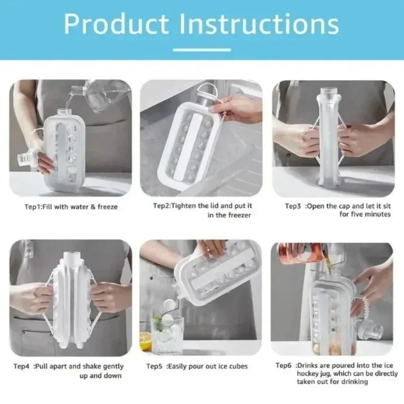 Portable Silicone Ice Ball Maker Kettle Creative Ice Cube Mold Kitchen Bar Gadgets Ice Hockey Lattice Making tool Kettle