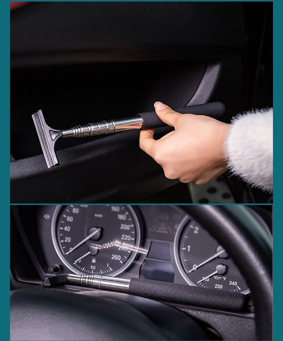 SEAMETAL Car Telescopic Rearview Mirror Squeegee Portable Rainy Glass Window Handheld Wiper Car Side Mirror Cleaning Tool