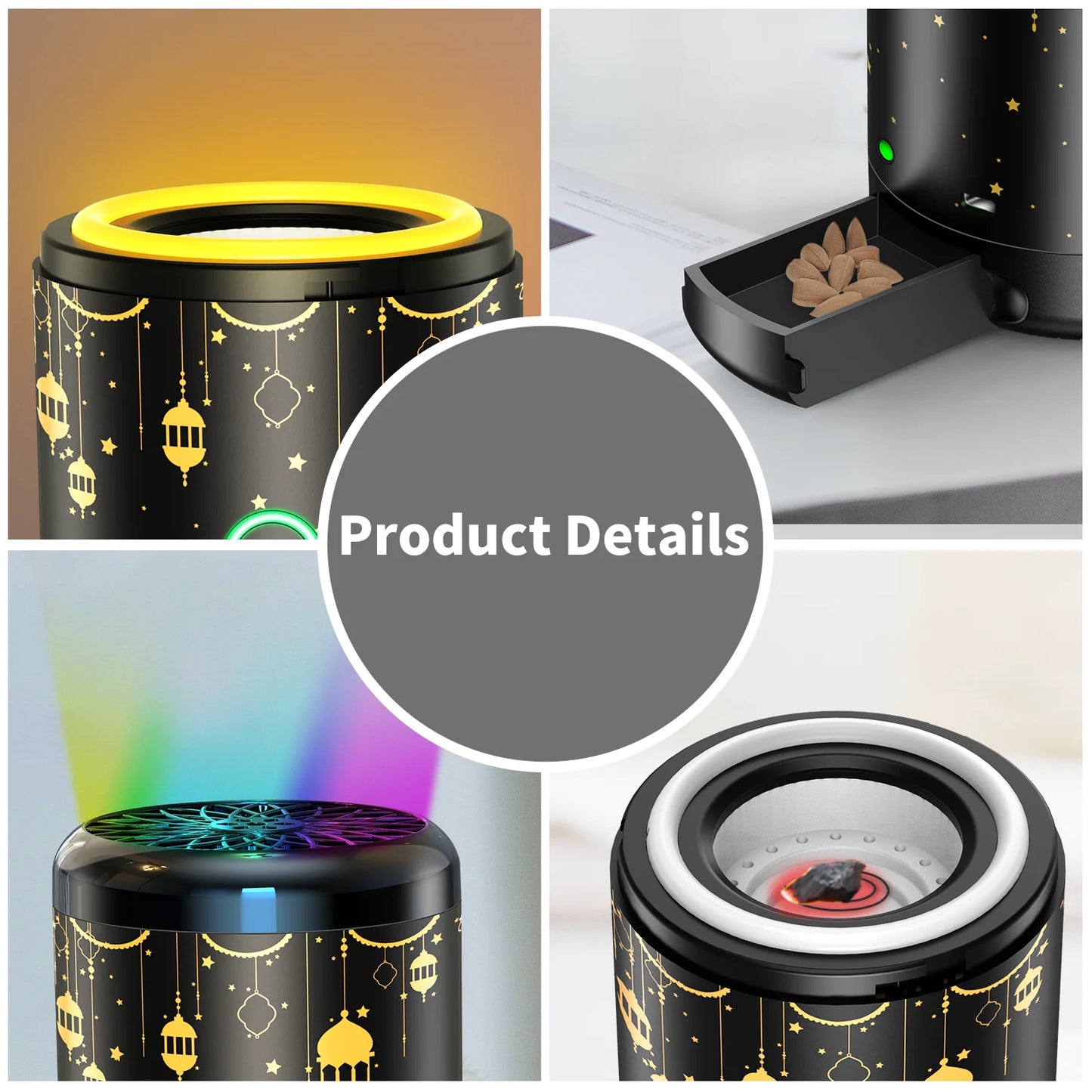 Portable Mini NEW  Electric Incense Burner Bakhoor Colorful Aroma Diffuser Arabic Incense Holder for Car&Home