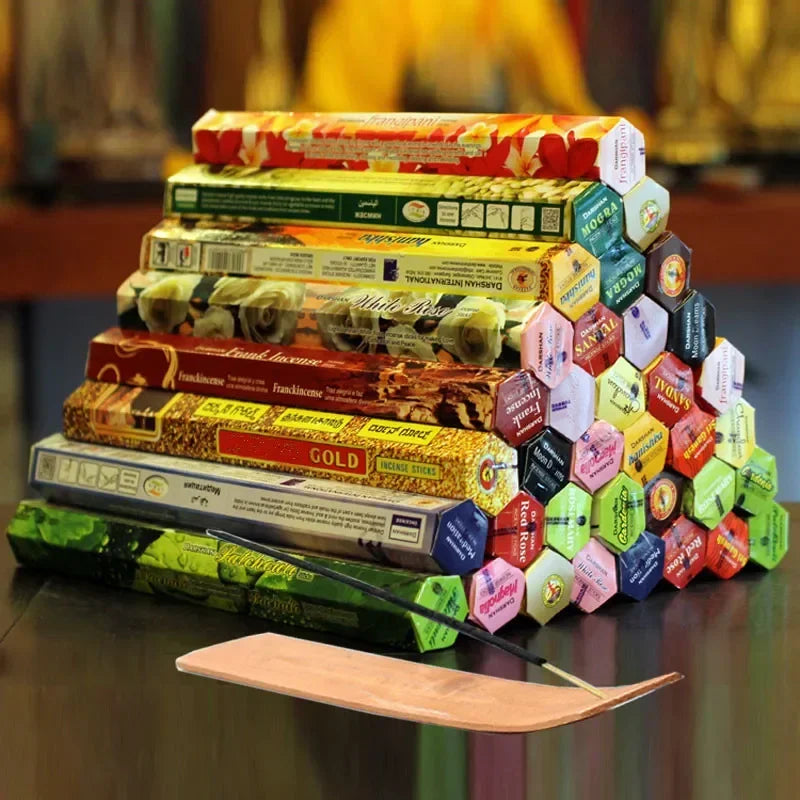 9 Boxes Incense Stick with Incense Plate Authentic Indian Incense Premium Multiple Flavors Mixed Package Random Surprise Hotsale