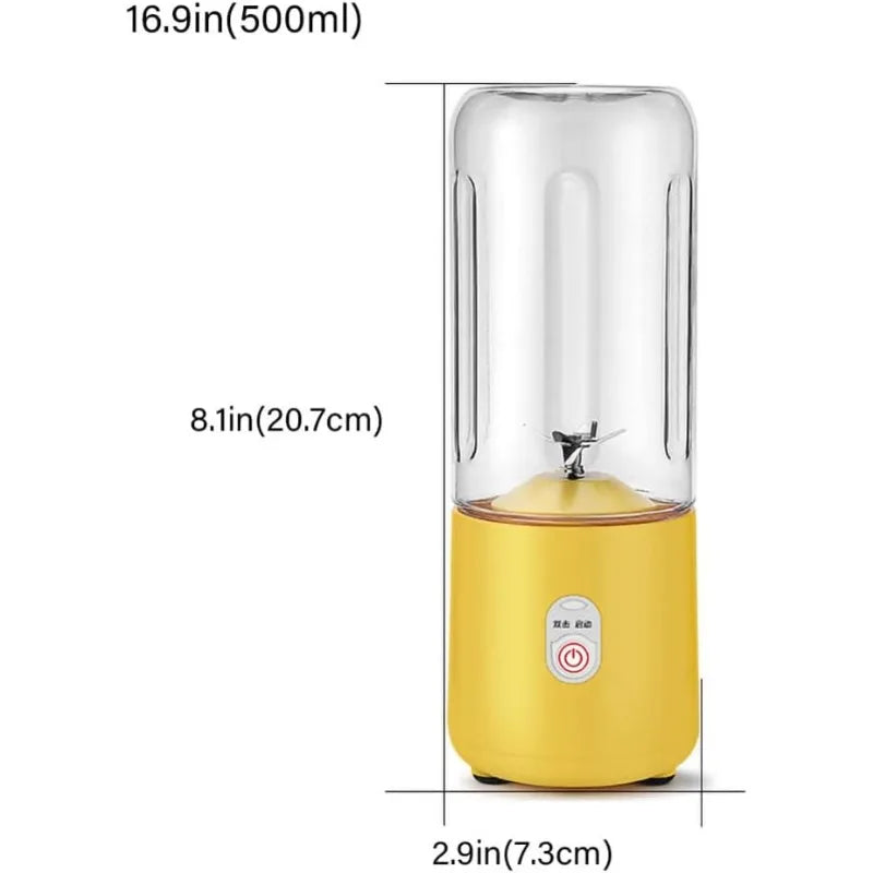 Portable Blender Cup,Mini Blender Portable,Personal Blender For Shakes And Smoothies 500ml For Making Fruit Juices And Smoothies