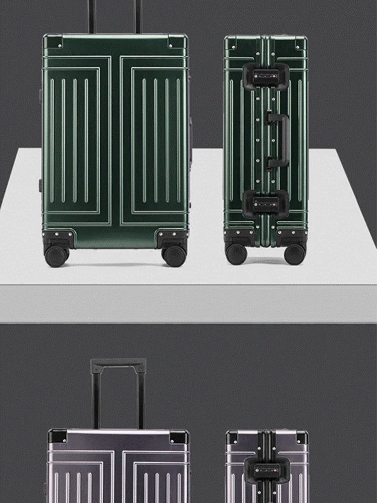 100% Aluminum-magnesium alloy Travel Suitcase Rolling Luggage 20/24/28 inch Trolley Luggage Carry-On Cabin Suitcase