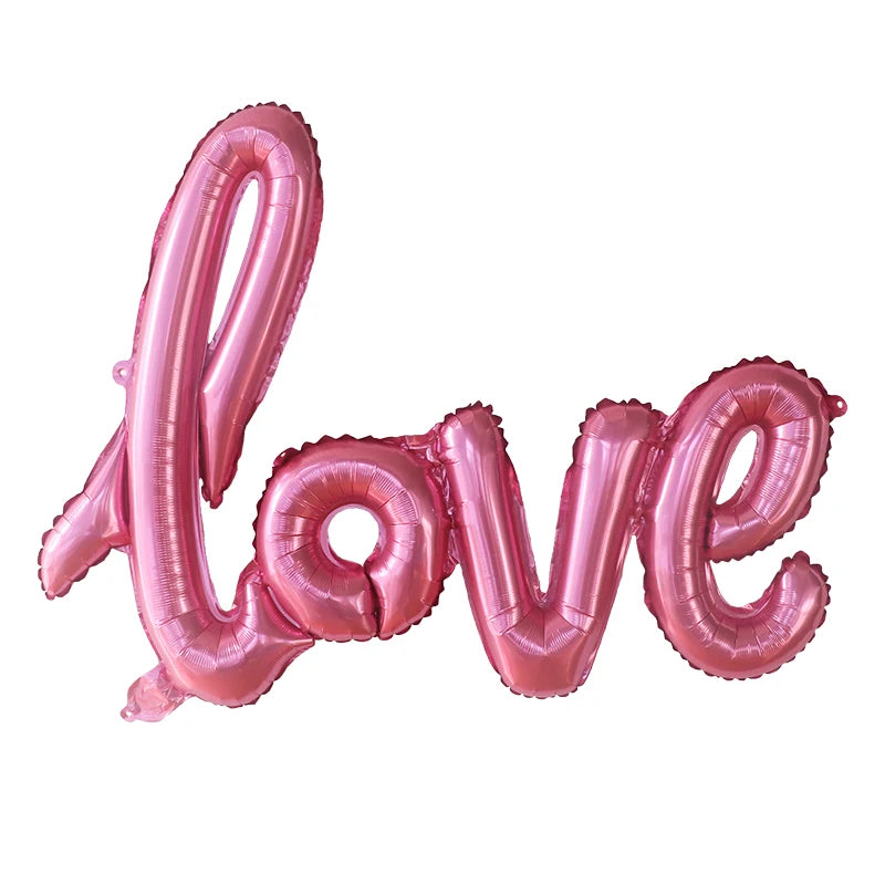 108cm Link LOVE Letter Foil Balloon Wedding Valentine's Day Anniversary Birthday Party Decoration Photo Props Air Globos Supplie