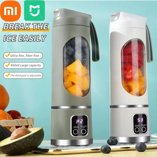 Xiaomi 450ml Fruit Juicer 8 Blades 3 Gears USB Rechargeable Portable Blender Ice Crusher for Shakes and Smoothies Juicer Cup