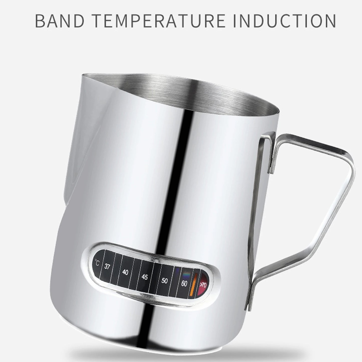 12/20oz Milk Frothing Pitcher 350/600ML Temperature Display Stainless Steel Milk Frother Pitcher Jug Cup for Latte Art Barista