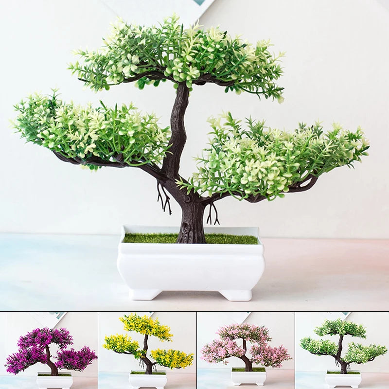 Artificial Plants Bonsai Small Tree Pot Fake Plant Flowers Potted Ornaments For Home Room Table Decoration Hotel Garden Decor