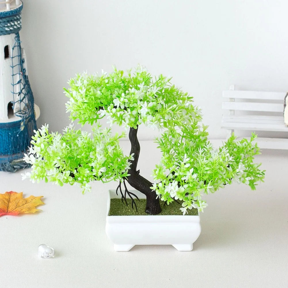 Artificial Plants Bonsai Small Tree Pot Fake Plant Flowers Potted Ornaments For Home Room Table Decoration Hotel Garden Decor