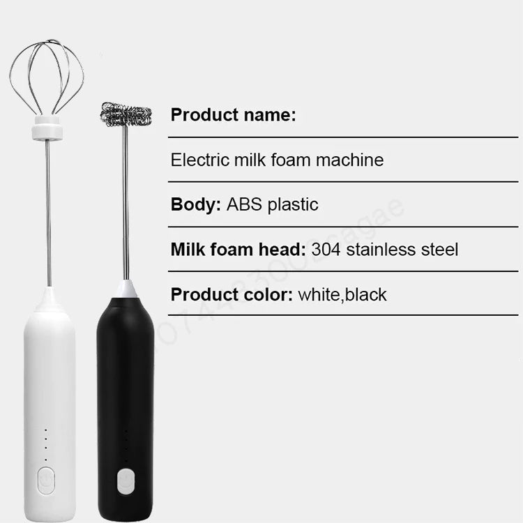 Wireless Milk Frother Electric Type-C Handheld Blender Stainless Steel Mini Coffee Maker Whisk Mixer For Coffee Cappuccino Cream