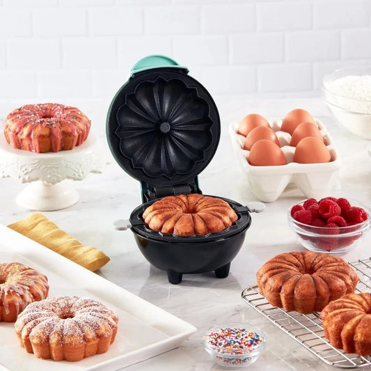 110V/220V cake maker Mini Maker for Individual Cake Waffles Hash Browns Keto Chaffles with Easy to Clean Non-Stick Surfaces