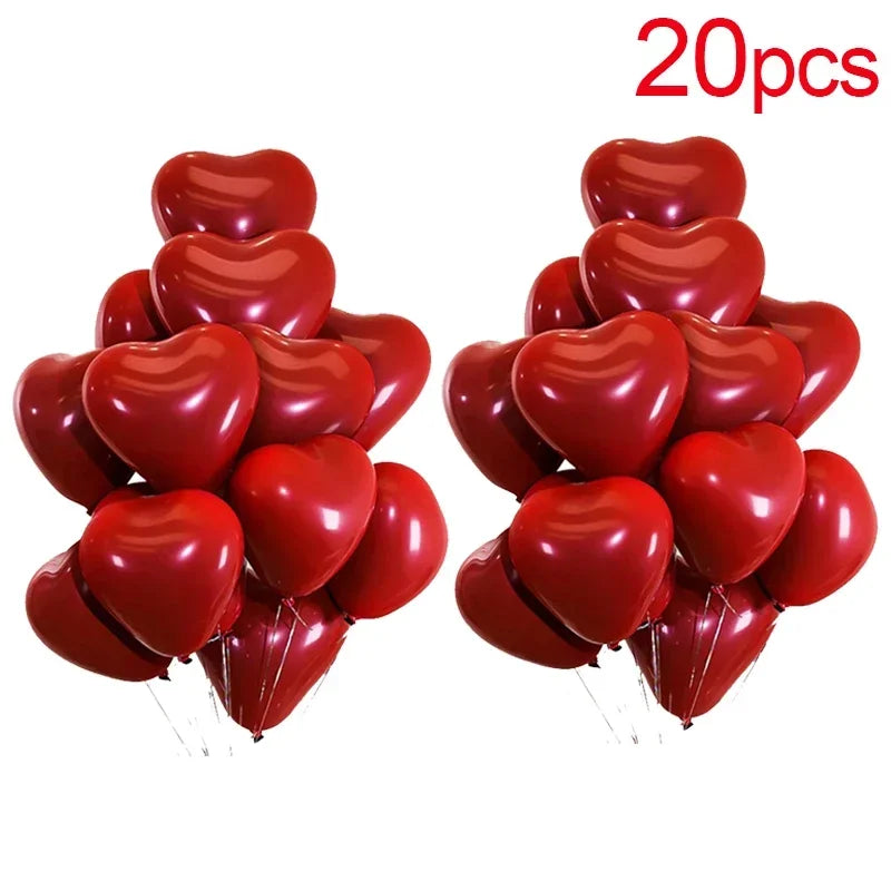 50/10pcs Red Heart Balloons Inflatable Latex Balloon for Valentine Day Wedding Party Anniversary Decoration Supplies Wholesale