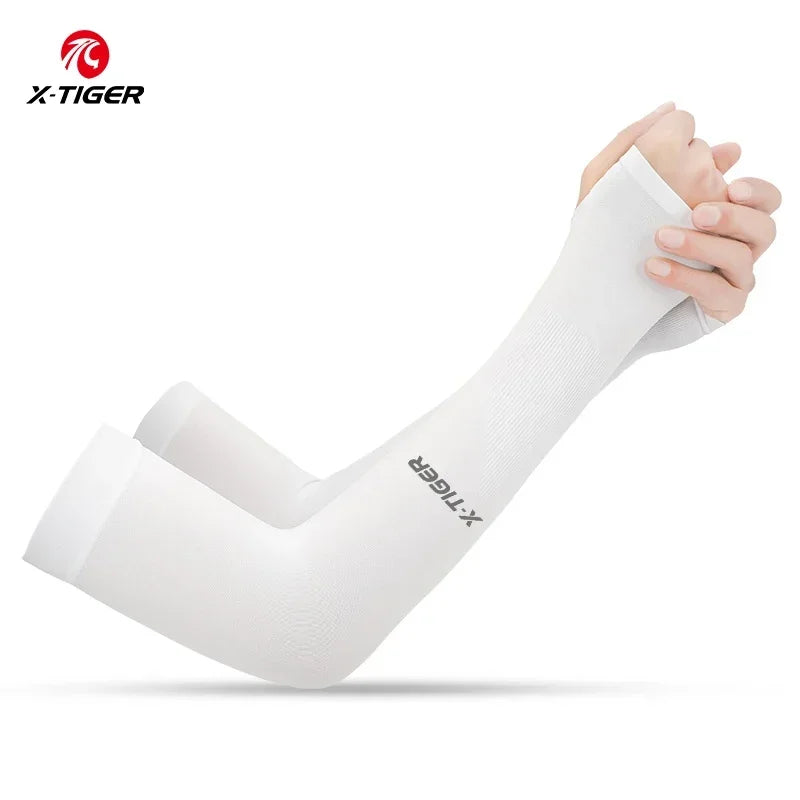 X-TIGER Cycling Arm Sleeves Ice Fabric  Anti-UV Sunscreen Running Cycling Sleeve Outdoor Sport Cycling Arm Warmers Men Women