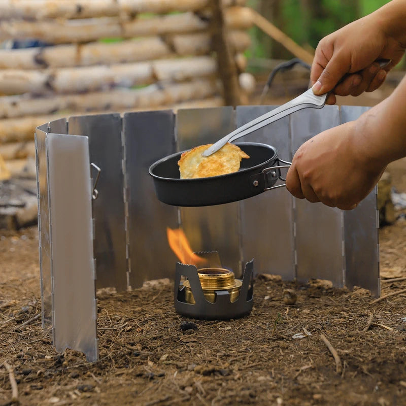 Stove windscreen Camping portable 8/10/12 piece stove hood Folding outdoor picnic burner windscreen protection