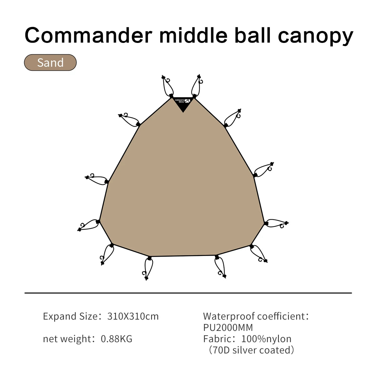 MOBI GARDEN Camping Tent Commander Dome Tent Shelter Waterproof Windproof Ultra-light 70D Nylon 160/185/245CM