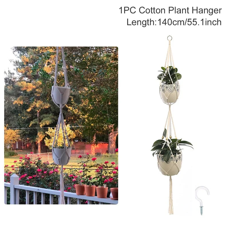 Artificial Plants Hanging Basket With Hook Macrame Plant Holder For Home Wedding Decor DIY Hanging Garland Fake Flowers Plant