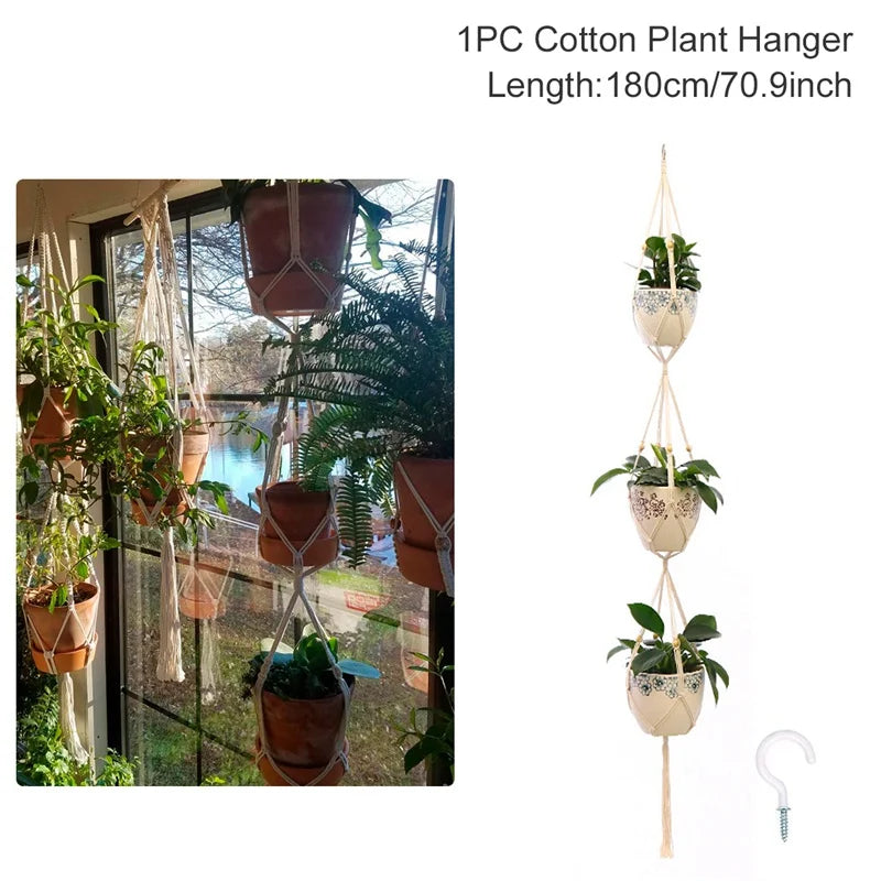 Artificial Plants Hanging Basket With Hook Macrame Plant Holder For Home Wedding Decor DIY Hanging Garland Fake Flowers Plant