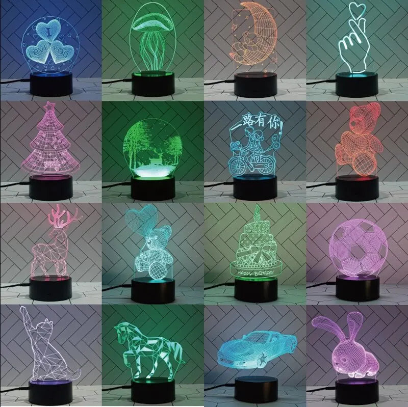 1pc Night Light Creative Acrylic Bedroom Bedside LED Table Lamp Holiday Event Gift System Gifts