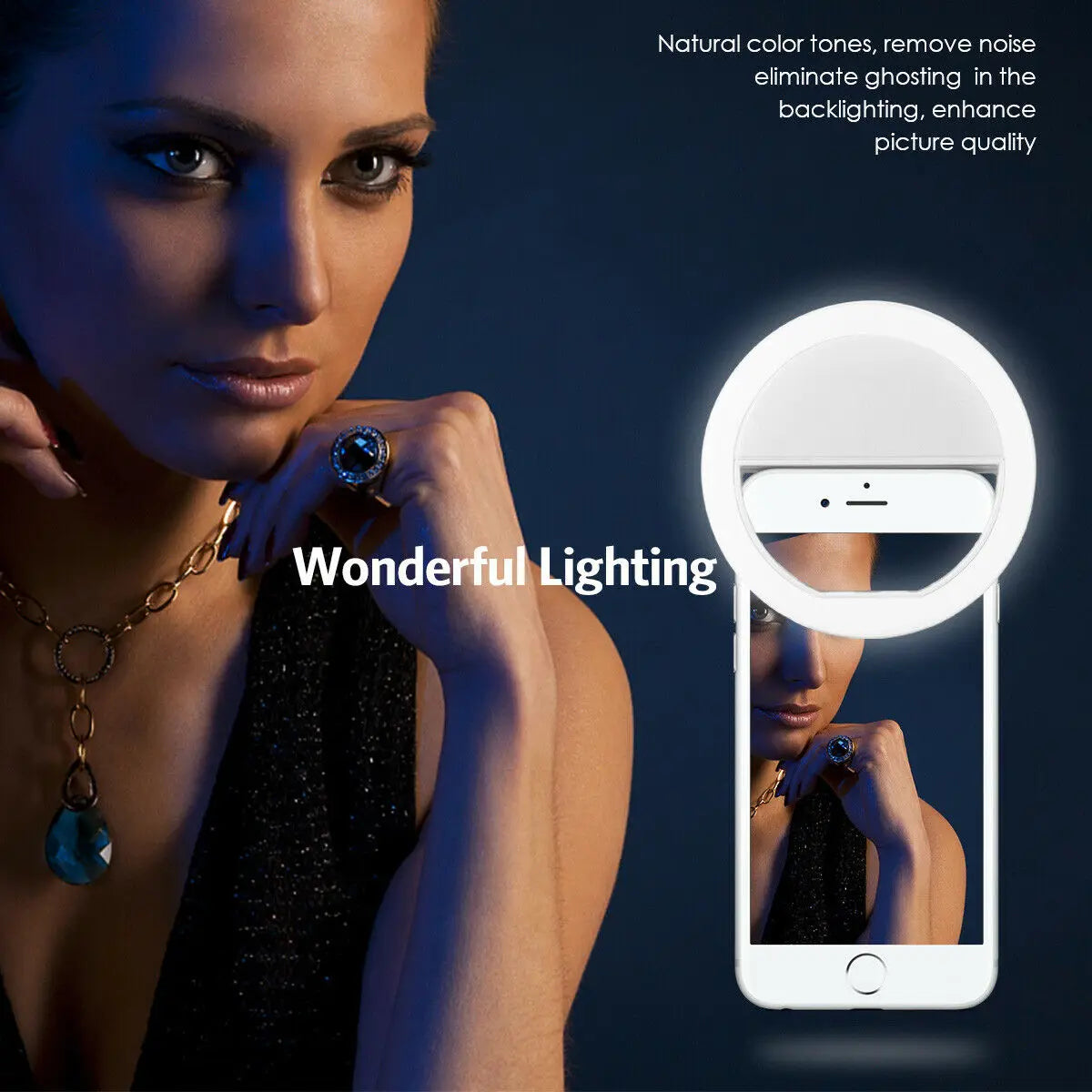 USB Charge Led Selfie Ring Light Mobile Phone Lens LED Selfie Lamp Ring for iPhone Samsung Xiaomi Huawei Phone Selfie Light