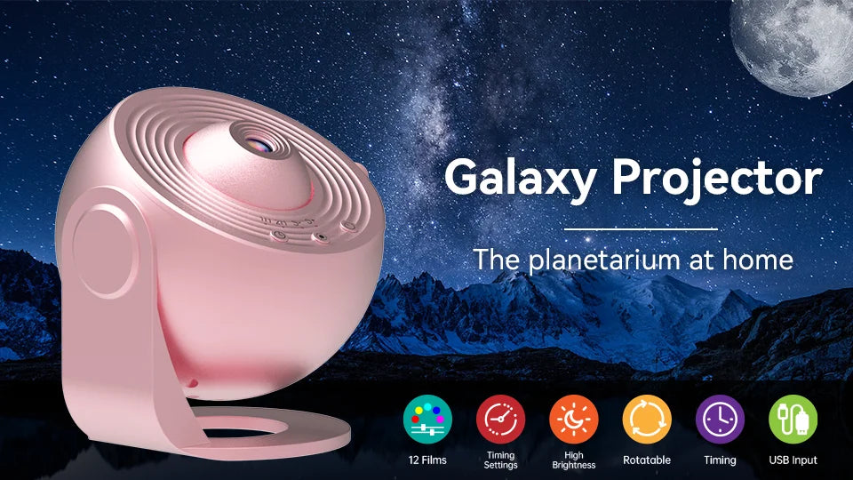 Night Light Galaxy Projector Starry Sky Projector 360° Rotate Planetarium Lamp For Kids Bedroom Valentines Day Gift Wedding Deco