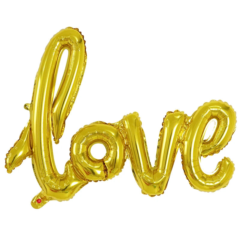 108cm Link LOVE Letter Foil Balloon Wedding Valentine's Day Anniversary Birthday Party Decoration Photo Props Air Globos Supplie