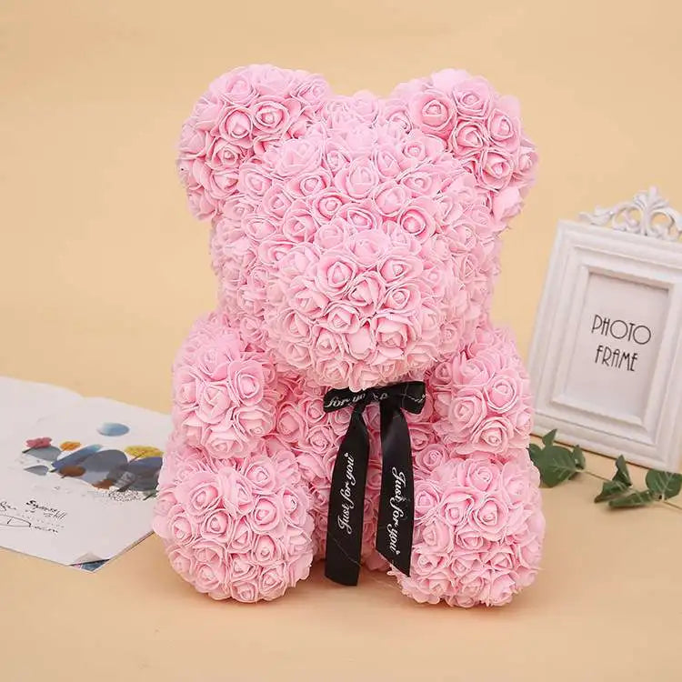 Rose bear teddy bear, 25cm flower bear teddy bear, Valentine's Day Gift, Christmas gift, birthday gift, party gift