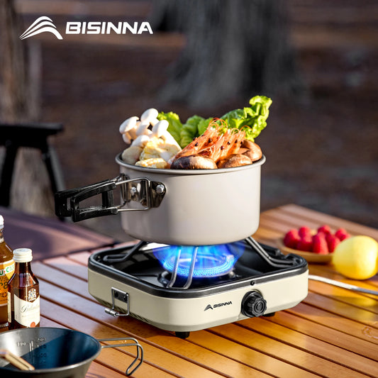 BISINNA Camping Gas Stove Portable High Firepower Split Cassette Furnace Outdoor Gas Burner for BBQ Picnic