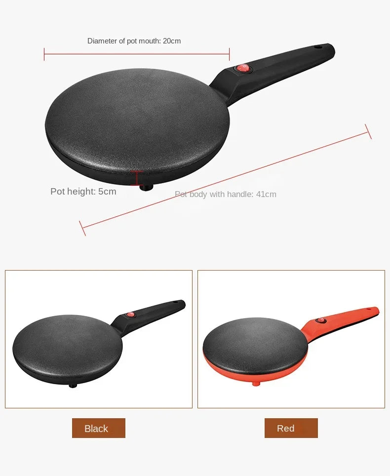 220V Electric Crepe Maker Breakfast Pizza Baker Pancake Baking Pan Non-stick Griddle Chinese Spring Roll Cooking Pan