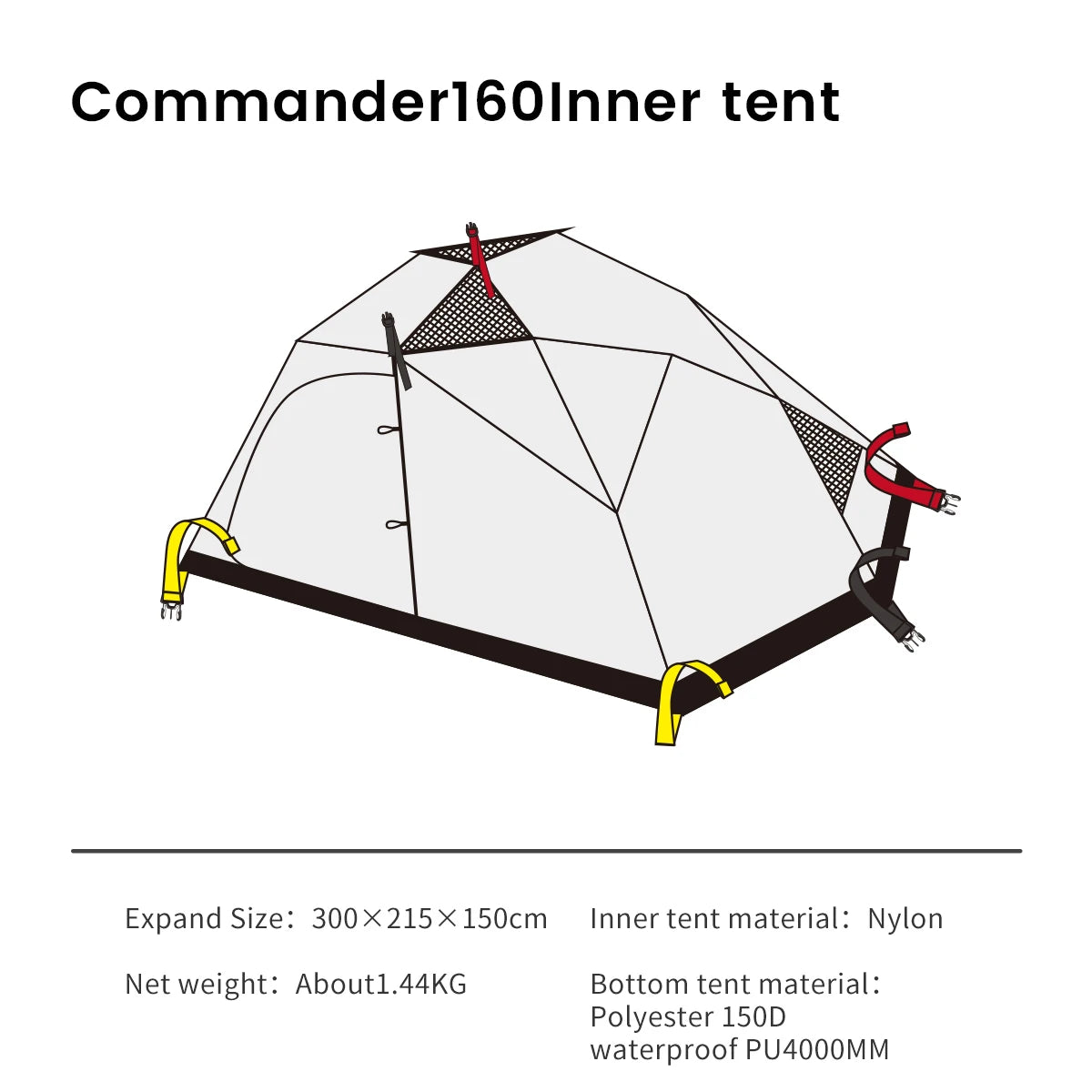 MOBI GARDEN Camping Tent Commander Dome Tent Shelter Waterproof Windproof Ultra-light 70D Nylon 160/185/245CM