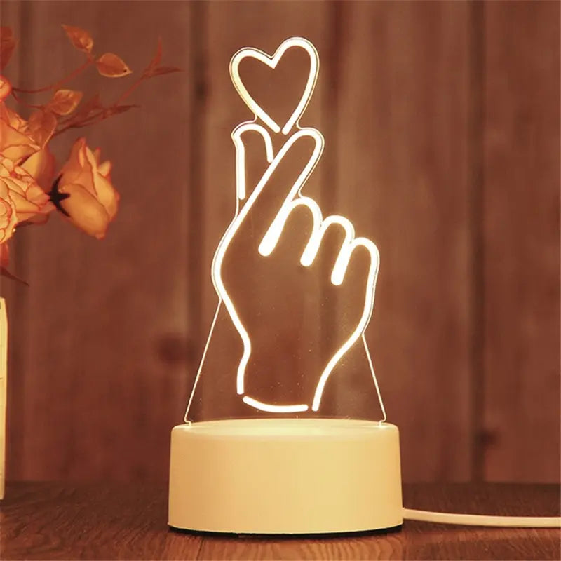 1pc Night Light Creative Acrylic Bedroom Bedside LED Table Lamp Holiday Event Gift System Gifts