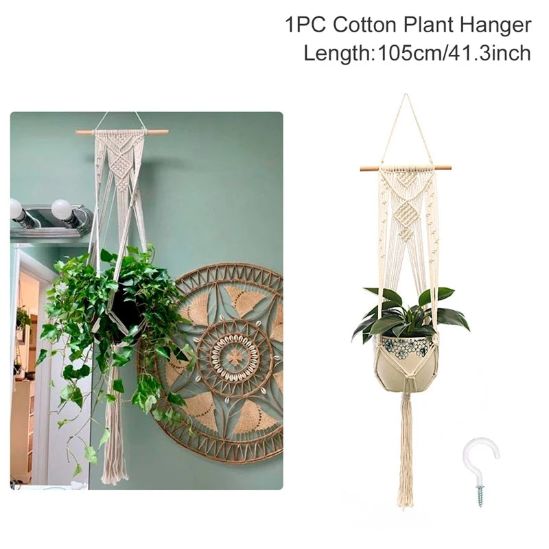 Artificial Plants Hanging Basket With Hook Macrame Plant Holder For Home Wedding Decor DIY Hanging Garland Fake Flowers Plant