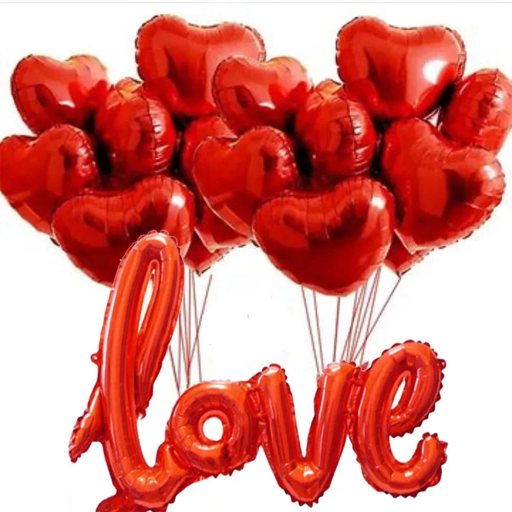 108cm Link LOVE Letter Foil Balloon Wedding Valentine's Day Anniversary Birthday Party Decoration Photo Props Air Globos Supplie