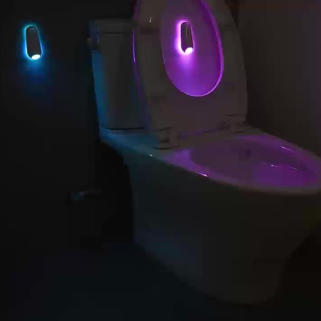 Shenzhi Tech Smart Motion Sensor LED Lamp, 1pc/2pcs USB Rechargeable RGB Toilet Night Lights for Home Bathroom