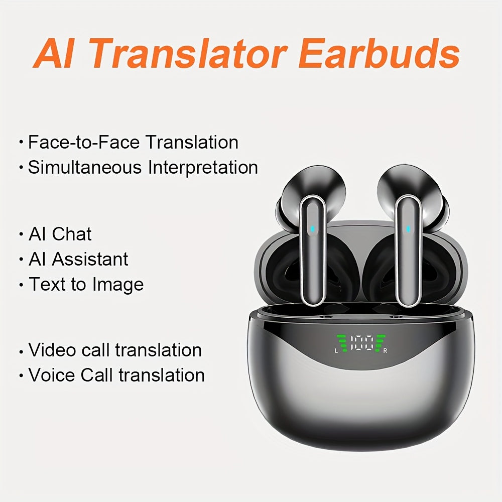 Real-Time Translation Earbuds by LIFEBEE, Wireless Translator Device for Travel & Business, Ideal Gift with APP for iOS & Android