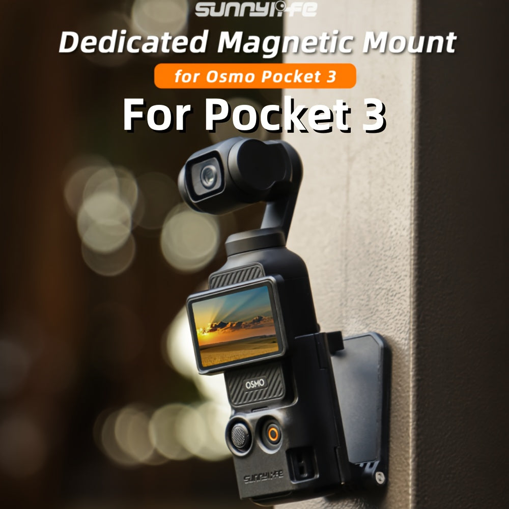 Sunnylife Magnetic Mount for DJI Osmo Pocket 3, Adjustable Angle, Multifunctional, Rectangular Shape, Plastic Material, V-Log Accessory (Camera Not Included)