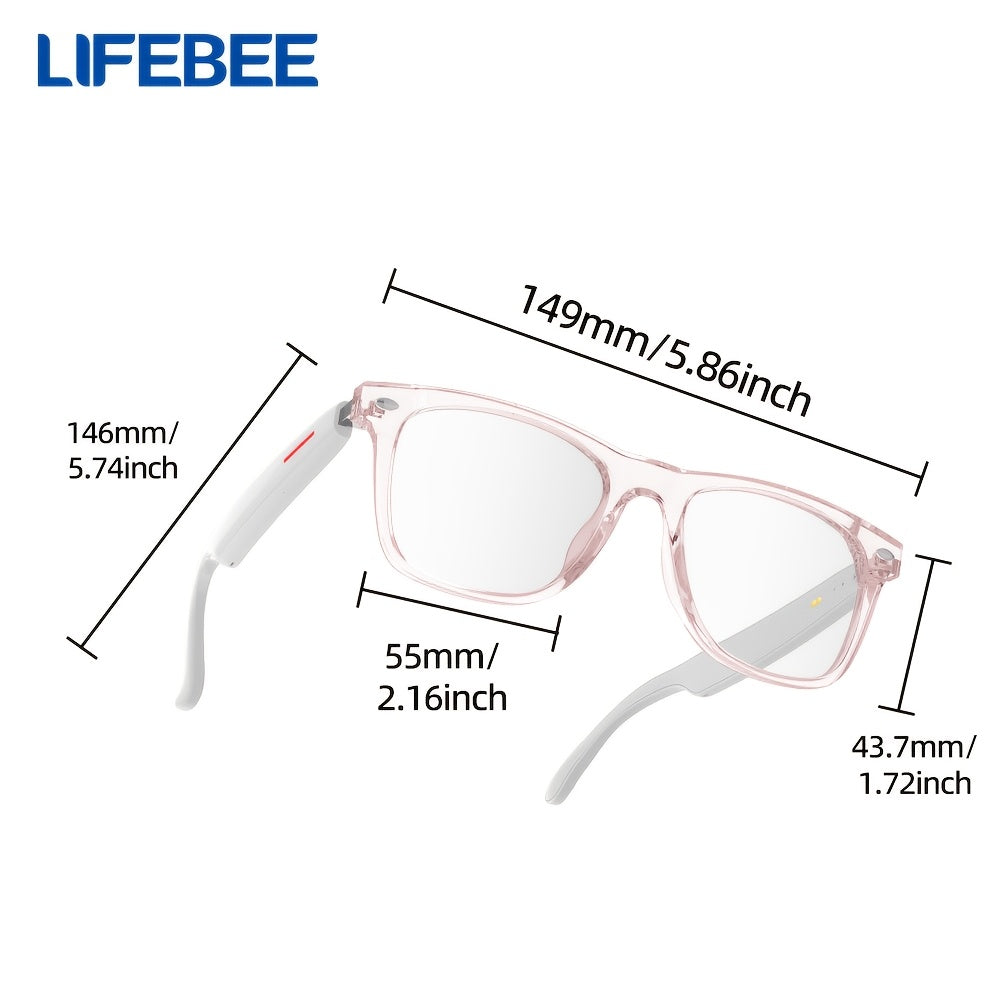 LIFEBEE 2025 New Translator Smart Wireless Glasses, Multifunctional Glasses That Support Translation in Over 100 Languages, Featuring Wireless Calling, Music Playback, And Real-Time Video Voice Translation for Both Men And Wo