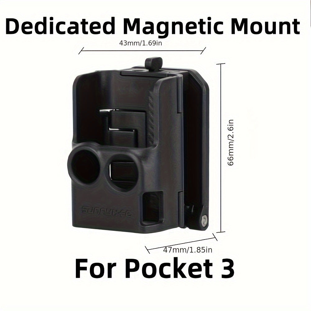 Sunnylife Magnetic Mount for DJI Osmo Pocket 3, Adjustable Angle, Multifunctional, Rectangular Shape, Plastic Material, V-Log Accessory (Camera Not Included)